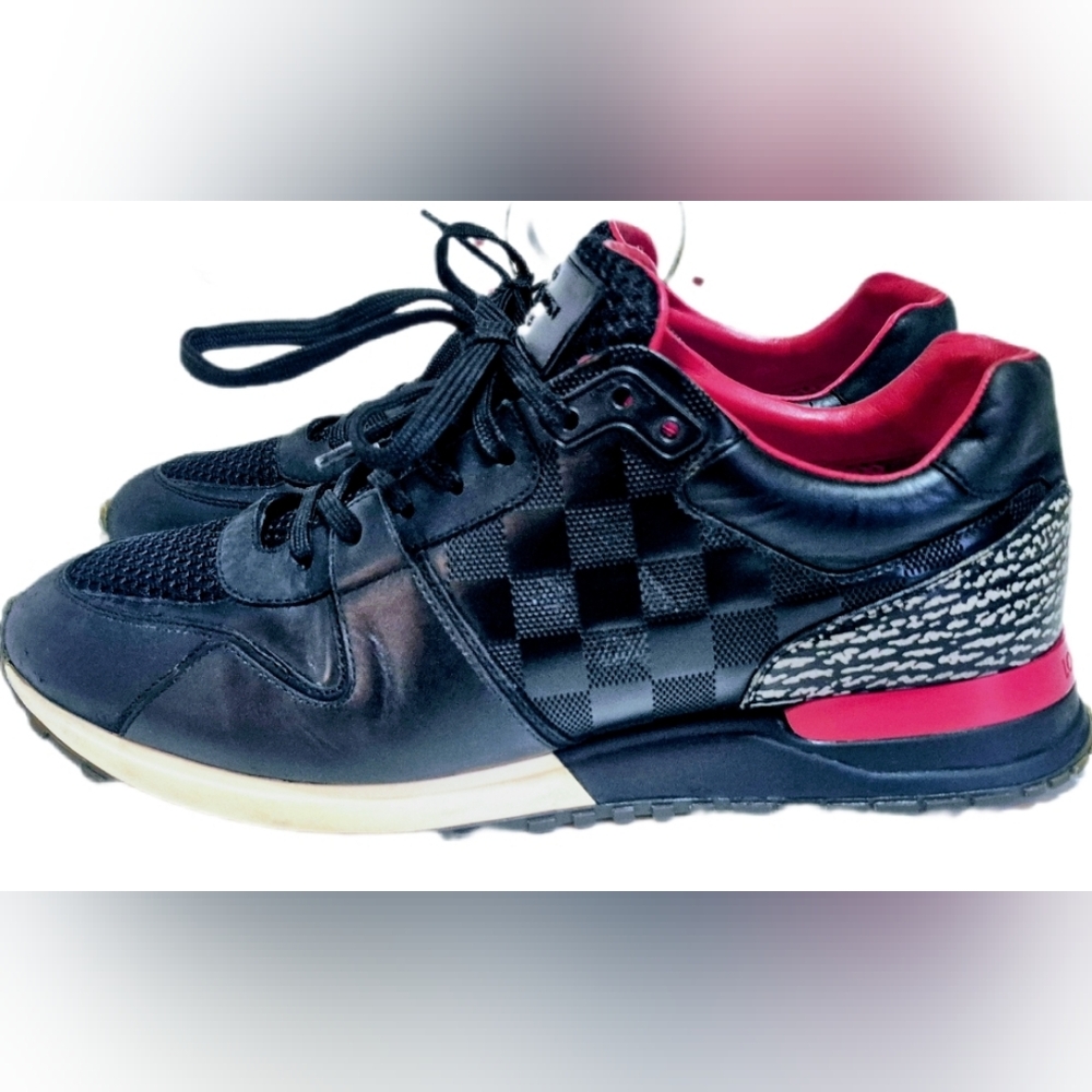 Authentic Louis Vuitton Noir and Red Checkered Sneakers